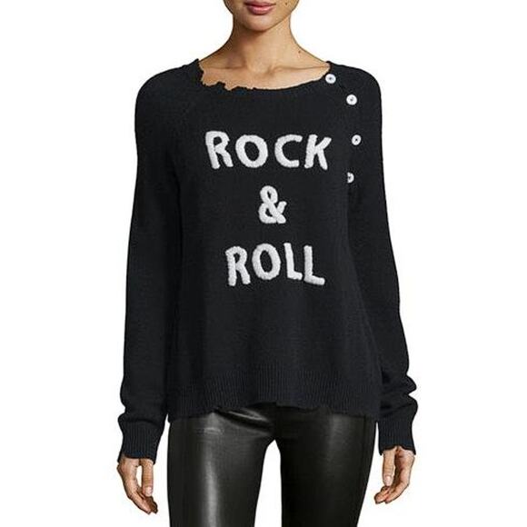 ZADIG & VOLTAIRE Women's Rock & Roll Cashmere Raglan Pullover Sweater Size M - Picture 1 of 10